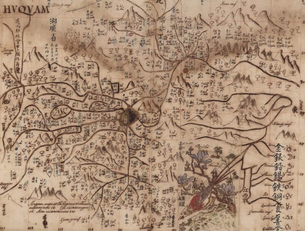 chinese map hu quam michał boym